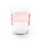 レトロゲーム・ファミコン文字Tシャツ-レトロゴ-のぬののふく 赤ボックスロゴ Water Glass :back