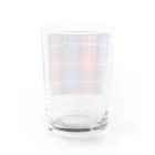 orange_honeyのチェック　赤青 Water Glass :back