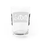 レトロゲーム・ファミコン文字Tシャツ-レトロゴ-のぬののふく 黒ボックスロゴ Water Glass :back