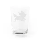 Chiyo.Wan(🐕🕊️のお店)のHanemimi犬　(カラー) Water Glass :back