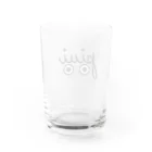 もこもこイエティのぴういロゴデザイン Water Glass :back