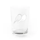 Oshiboriの白文鳥と桜文鳥 Water Glass :back