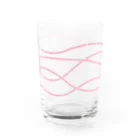 浅沼シオリ｜カップ酒愛好家のリボンぐるぐるグラス（ピンク） Water Glass :back