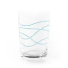 浅沼シオリ｜カップ酒愛好家のリボンぐるぐるグラス（ブルー） Water Glass :back