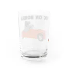 犬グッズの店しえるぶるーのレーシングカーに乗った黒パグ Water Glass :back