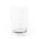 MrKShirtsのOrigami (折り紙鶴) 白デザイン Water Glass :back