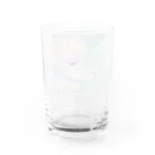 ろばぱかアニマルTシャツのイケてるアルパカ Water Glass :back