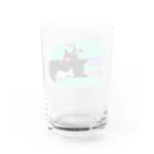 Kaeru Craftのベストフレンド ネコ丸とネズミ(グリーン) Water Glass :back