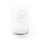 KIKITEKI_LABORATORYの魔法陣×六芒星×目玉 BLACK Water Glass :back