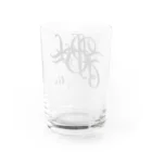 villonの文字メデューサ　モノクロ Water Glass :back