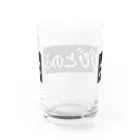 レトロゲーム・ファミコン文字Tシャツ-レトロゴ-のたびびとのふく黒ボックスロゴ Water Glass :back