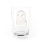 【CPPAS】Custom Pet Portrait Art Studioの可愛いメンフクロウ Water Glass :back