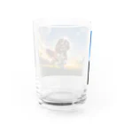 AIアート&ルビィ店@INFPの元気に芝生を駆けるキャバリアちゃん Water Glass :back