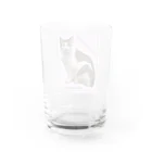 nekousagi*∩..∩のトラミ兄ちゃん自画像？ピンク【nekousagi*∩..∩ロゴ入り】 Water Glass :back