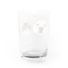 みきぞーん｜保護猫 ミッキー画伯と肉球とおともだちのrom & sol Water Glass :back