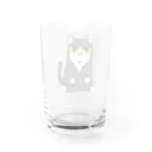 はまきの鼻ペロはちわれ靴下猫 Water Glass :back