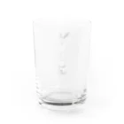 PALA's SHOP　cool、シュール、古風、和風、の和柄　白と黒　花模様　(色なし) Water Glass :back
