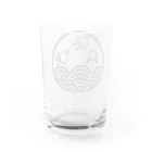 kazeou（風王）の青海波と富士と千鳥(オフブラック) Water Glass :back