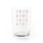 WKのミュージアムショップの左ヒラメに右カレイなアーガイル Water Glass :back