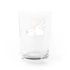 rina_suzuriの【お正月グッズ】もふもふシマエナガとウサギ　コップ Water Glass :back