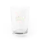 須田ふくろうのレトロ感溢れるジャケットうさぎとクリームソーダ「ジャケうさ」 Water Glass :back