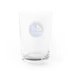 44works（よんよんわーくす）の遊び場のよんよん丸ロゴ（ネイビー） Water Glass :back