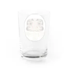 funny-boneの［白］だるま 目標達成 達磨 Water Glass :back