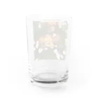 あとりえkittenのダックスのマロンとカプチーノと花畑 Water Glass :back