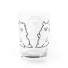 前髪ぱっつん◆SUZURI店の3匹の豚 Water Glass :back