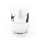 黒猫とカンパニュラの【ドット絵】NEKO WO AGAMEYO 黒猫づくし Water Glass :back