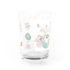 - 羽やすめのトマリ木 -の水色インコさんと春うらら Water Glass :back