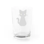 nekono0mimozaのシンプルな金眼の黒猫さん Water Glass :back