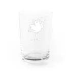 どうぶつ創作隊のバレエしてそうなニワトリ(ver.白いフチ) Water Glass :back