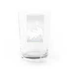 MUGEN ARTの小原古邨　雪中群鷺（白鷺の群れ）日本のアートTシャツ＆グッズ Water Glass :back