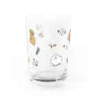 omamiの犬とお花柄 Water Glass :back