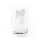 bow and arrow のパグ犬 Water Glass :back