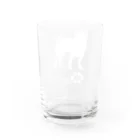 bow and arrow のパグ犬 Water Glass :back