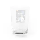 Pet_Charmの宇宙に浮かぶ愛らしいパグ！ Water Glass :back