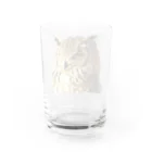 座敷ふくろうのぬいぐるみっぽいふくろう Water Glass :back