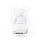 B-catのだじゃれ「マルクス」グラス（顔がドリンク色に） Water Glass :back