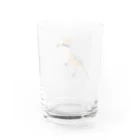 やちよ｜リアル鳥イラストのモズさん Water Glass :back