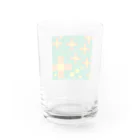 1080shopの花オレンジ Water Glass :back