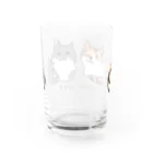 保護ねこカフェ もりねこのふたばちゃん&べべちゃん Water Glass :back