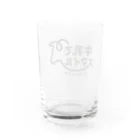 酪していきぬく@こばちゃんの牛乳でスマイルプロジェクト（ブラック） Water Glass :back