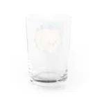 猫のきぬくんのお店のポメプーと青いガーベラ Water Glass :back