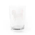 トイプードルのかわいい水彩画の水彩画トイプードルこっち見た Water Glass :back