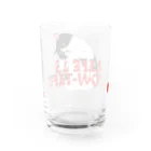 ぷんすこ(♂)のLIFE IS MEOW-TIFUL（黒ラインロゴ） Water Glass :back