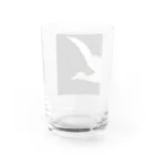 PALA's SHOP　cool、シュール、古風、和風、の黒と白　水鳥の柄 Water Glass :back