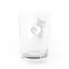 NEKOZOKUのしろねこくろねこハート形 Water Glass :back