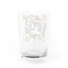 blue_springのピカソ風迷彩 Water Glass :back